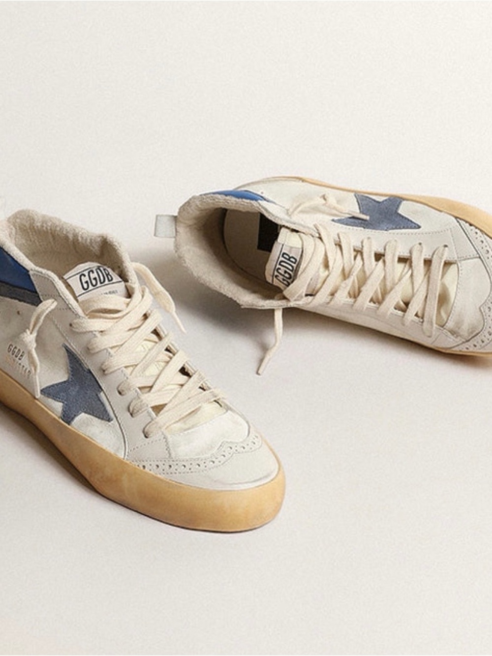 Golden Goose Midstar suede star cream/blue/milky/powder blue 36